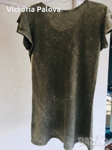 🇮🇹 Италианска тениска цвят каки, снимка 2 - Тениски - 25359656