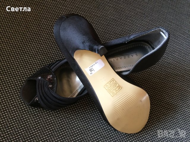 Обувки, официални, Lazzarini, сатен, № 38-39, снимка 6 - Дамски елегантни обувки - 24103296