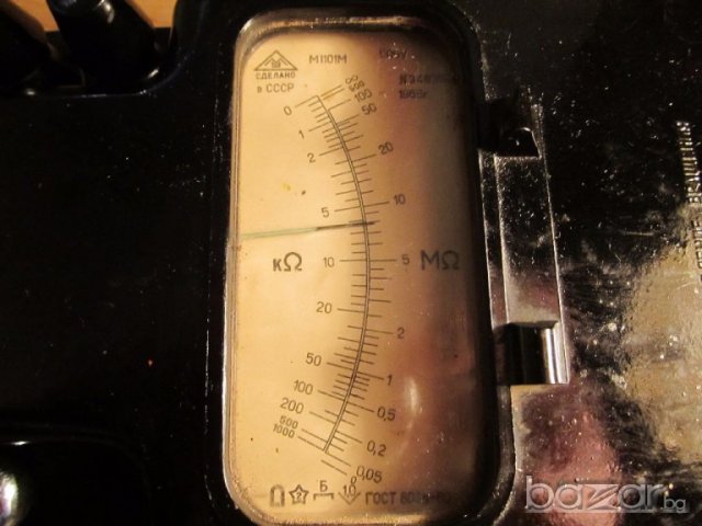 Мегаомметър, мегер, изм.съпротивление на изолация М1101М с генератор - качество от 1965 г. -работещ, снимка 4 - Генератори - 20014390