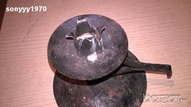 Метален свещник-17х13см, снимка 7 - Антикварни и старинни предмети - 17448696