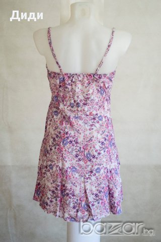 Къса лятна рокля на цветя в лилави нюанси - XS, снимка 3 - Рокли - 17197327