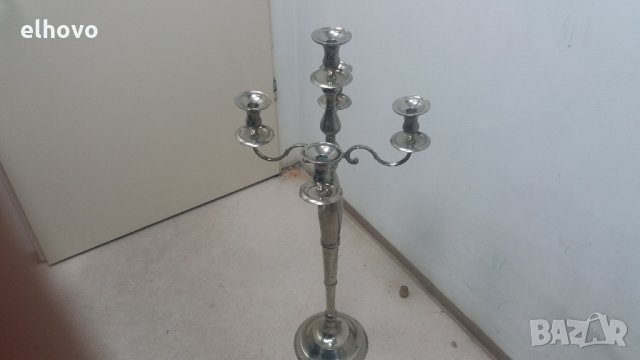 Красив метален свещник за под петица , снимка 4 - Антикварни и старинни предмети - 25634589