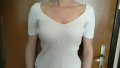 бяла елегантна и семпла дамска блуза, снимка 1 - Тениски - 10476209