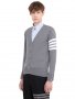 THOM BROWNE Striped Grey Cardigan Мъжки Пуловер Жилетка size S, снимка 2