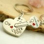🔐💗 Сърце и Ключ за него - двойка ключодържатели за влюбени, снимка 1 - Бижутерийни комплекти - 22216596