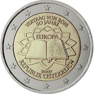 2 Евро монети (възпоменателни) емитирани 2007г (50 години от Подписването на Римският договор), снимка 2 - Нумизматика и бонистика - 16924227