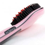 Електрическа четка за изправяне на коса в розов цвят, снимка 2 - Преси за коса - 18343020