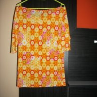 Цветна с гръцко деколте ежедневна/официална блуза, снимка 2 - Тениски - 11125874