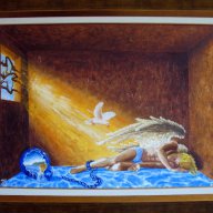  "ИЗХОД", маслена картина, Стен Леон, 2013г. "Световната награда на Салвадор Дали", снимка 2 - Картини - 12864192