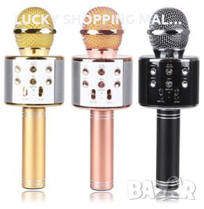 Безжичен блутут караоке микрофон с вграден говорител, снимка 1