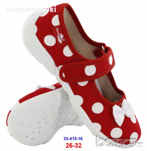 Пантофки МONETA червено точки, снимка 1 - Бебешки обувки - 17757160