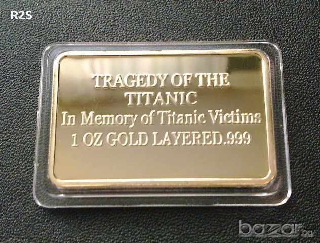 1 ТРОЙУНЦИЯ 24К .999 ПОЗЛАТЕНО КЮЛЧЕ 100-ГОДИШНИНА ТИТАНИК, снимка 2 - Нумизматика и бонистика - 8692104