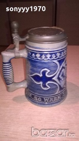 немска халба-17х16х11см-внос швеицария, снимка 9 - Антикварни и старинни предмети - 18393595