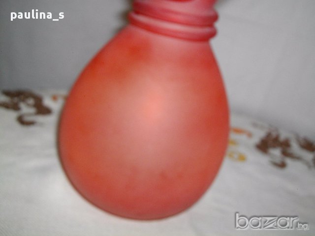 Винтидж / Матирана ваза от калиево стъкло-potassium glass / в кутя от соц-а , снимка 4 - Други ценни предмети - 16135415