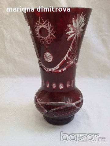 ваза цветен червен кристал , снимка 8 - Антикварни и старинни предмети - 18994449