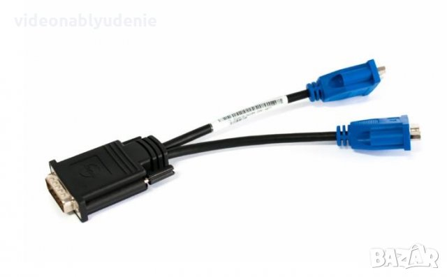 Адаптер Преходник DELL DMS 59 към 2x VGA Female (женско) за Matrox Qid, nVidia Quadro, PNY Quadro..., снимка 2 - Кабели и адаптери - 26196275