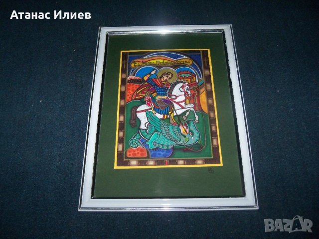 "Свети Георги" картина от художничката Искра Асенова, снимка 11 - Картини - 22186499