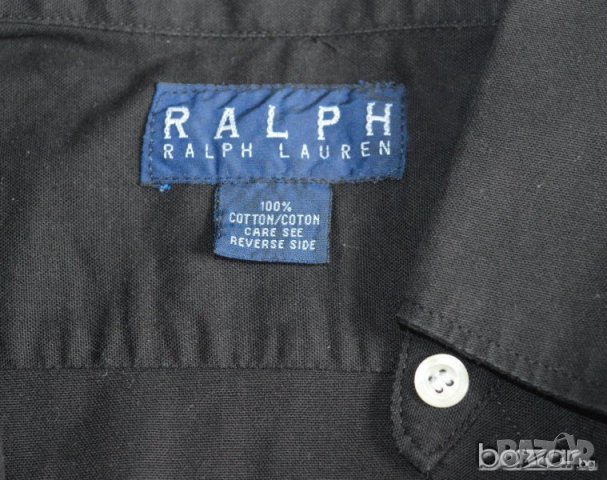 Ralph Lauren дамска черна риза 100% памук къс ръкав, снимка 4 - Ризи - 21725928