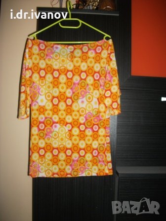 Цветна с гръцко деколте ежедневна/официална блуза, снимка 2 - Тениски - 11125874