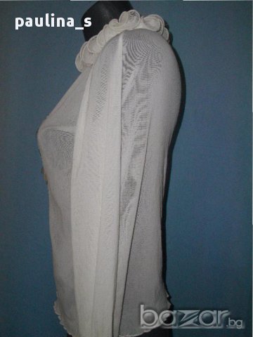 Мрежеста декорирана блузка с открити рамене / M - 3XL / универсален размер, снимка 3 - Туники - 14700948
