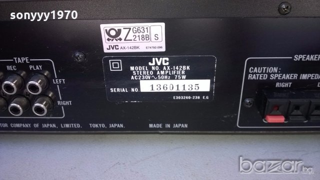 jvc ax-142bk-amplifier made in japan-внос швеицария, снимка 6 - Ресийвъри, усилватели, смесителни пултове - 18247687