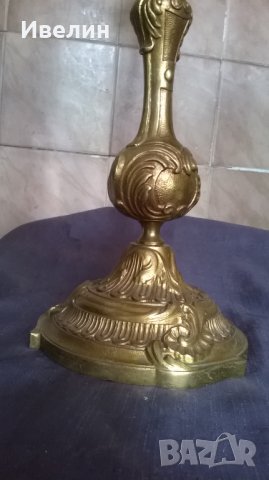 бароков свещник-тройка, снимка 2 - Антикварни и старинни предмети - 25197476