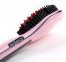 Електрическа четка за изправяне на коса в розов цвят, снимка 2