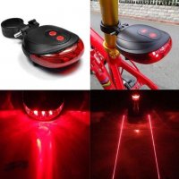2 Лазерен +5 LED заден стоп за колело велосипед Предупреждение с Мигаща светлина на лампата за Безоп, снимка 9 - Аксесоари за велосипеди - 21954290