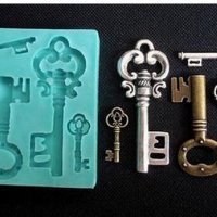 6 ретро ключа ключове ключ в квадрат силиконов молд форма декор украса сладки фондан мъфини шоколад, снимка 1 - Форми - 21926619