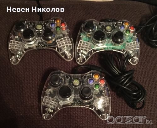 Xbox360 Afterglow Wired Controller - ЛИЦЕНЗИРАН прозрачен /контролер с кабел - употребяван, снимка 1