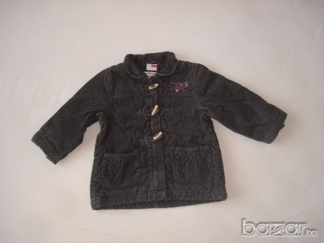 Топло и красиво палтенце за момиче, 080 см. , снимка 2 - Бебешки якета и елеци - 16392616