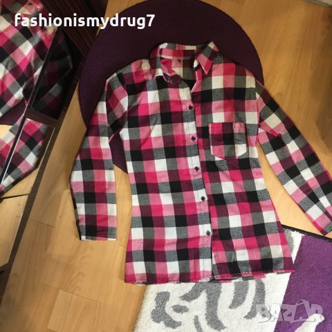 Карирана риза в розово, снимка 2 - Ризи - 24336043