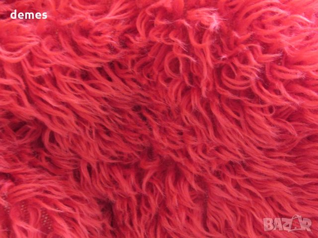  Губер/китеник от естествена вълна, червен цвят, снимка 3 - Покривки за легло - 25760165
