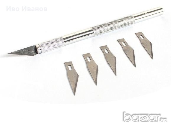 Скалпел с пет броя резци, снимка 3 - Други инструменти - 19653468