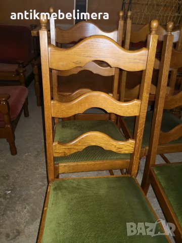 Масивен стол с дамаска от плюш - внос от Европа 4 бр , снимка 4 - Столове - 22378298