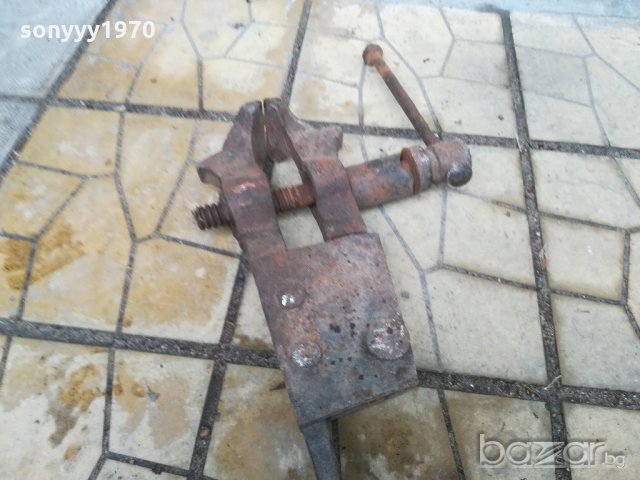 поръчано-ковашко голямо старо менгеме-50х30х10см-метално, снимка 4 - Антикварни и старинни предмети - 20831388