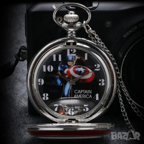 Нов Джобен часовник Капитан Америка звезда щит Марвел герой , снимка 3 - Други ценни предмети - 25043749