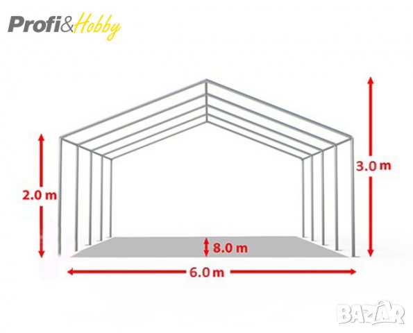 Шатра 6х8м, 100% водоустойчив PVC брезент 500гр/м2, снимка 4 - Градински мебели, декорация  - 24846049
