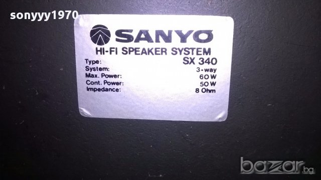 sanyo sx-340 hi-fi 3way/60w/8ohm-внос швеицария, снимка 3 - Тонколони - 17421944
