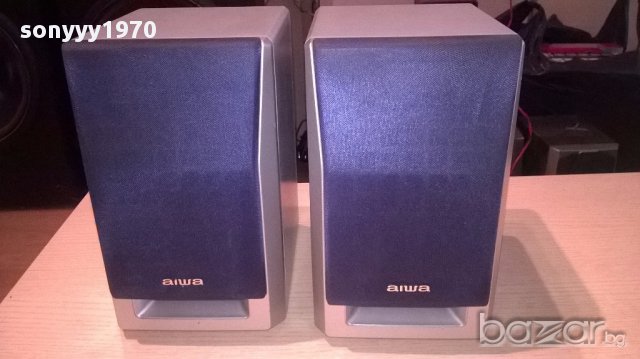 Aiwa-тонколони 2 броя-24/19/14см-внос швеицария, снимка 2 - Тонколони - 14033097