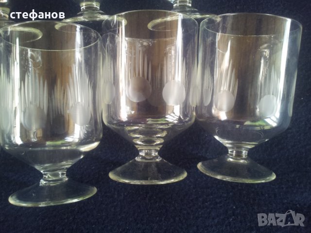 Ретро чаши за концентрат с гравюра, столче 9 бр, снимка 4 - Чаши - 24120835
