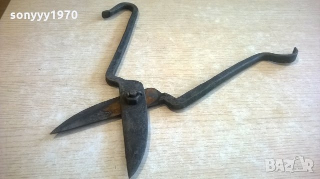 АНТИКА-стара ножица за ламарина-37х10см с извити дръжки, снимка 7 - Колекции - 23046833