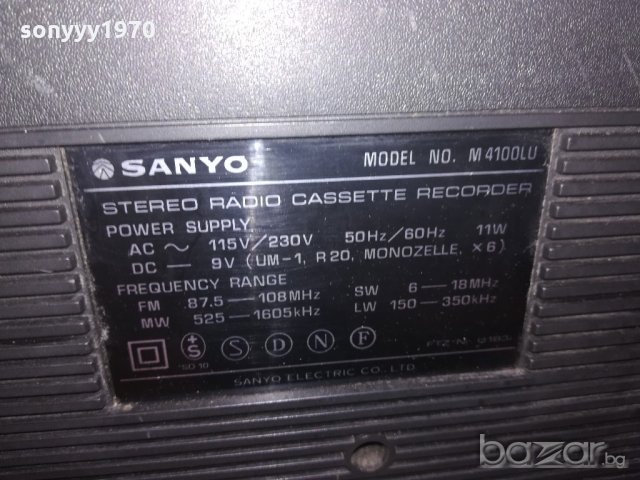 sanyo m4100lu-ретро касетофон-внос швеицария, снимка 16 - Ресийвъри, усилватели, смесителни пултове - 20967626