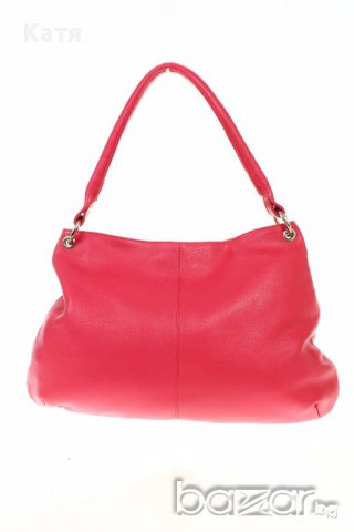 Червена дамска чанта, естествена кожа + портфейл подарък, снимка 2 - Чанти - 10353125
