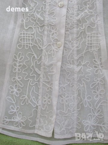 Дамска бяла блуза без ръкав от шифон размер М, снимка 6 - Туники - 21887844