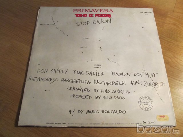 Грамофонна плоча Club mix Tolio De  Piscopo - Stop Bajon изд. 1984 година ., снимка 2 - Грамофонни плочи - 17424109
