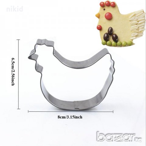 Кокошка Великденска метална форма резец бисквитки украса торта фондан сладки др.