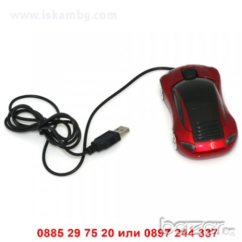 Мишка кола Порше - Червена, снимка 2 - Клавиатури и мишки - 12971826