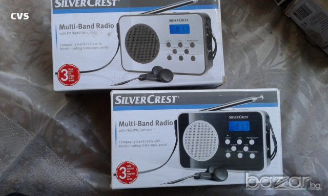 Мини радио SilverCrest, Часовник, Аларма, LCD дисплей, Черно/Сребърно, снимка 4 - Приемници и антени - 13209536
