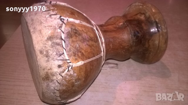 тарамбука-масивна-дърво/кожа-внос швеицария-18х13см, снимка 3 - Колекции - 24490986